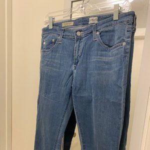 AG light/med blue skinny ankle, sz 30